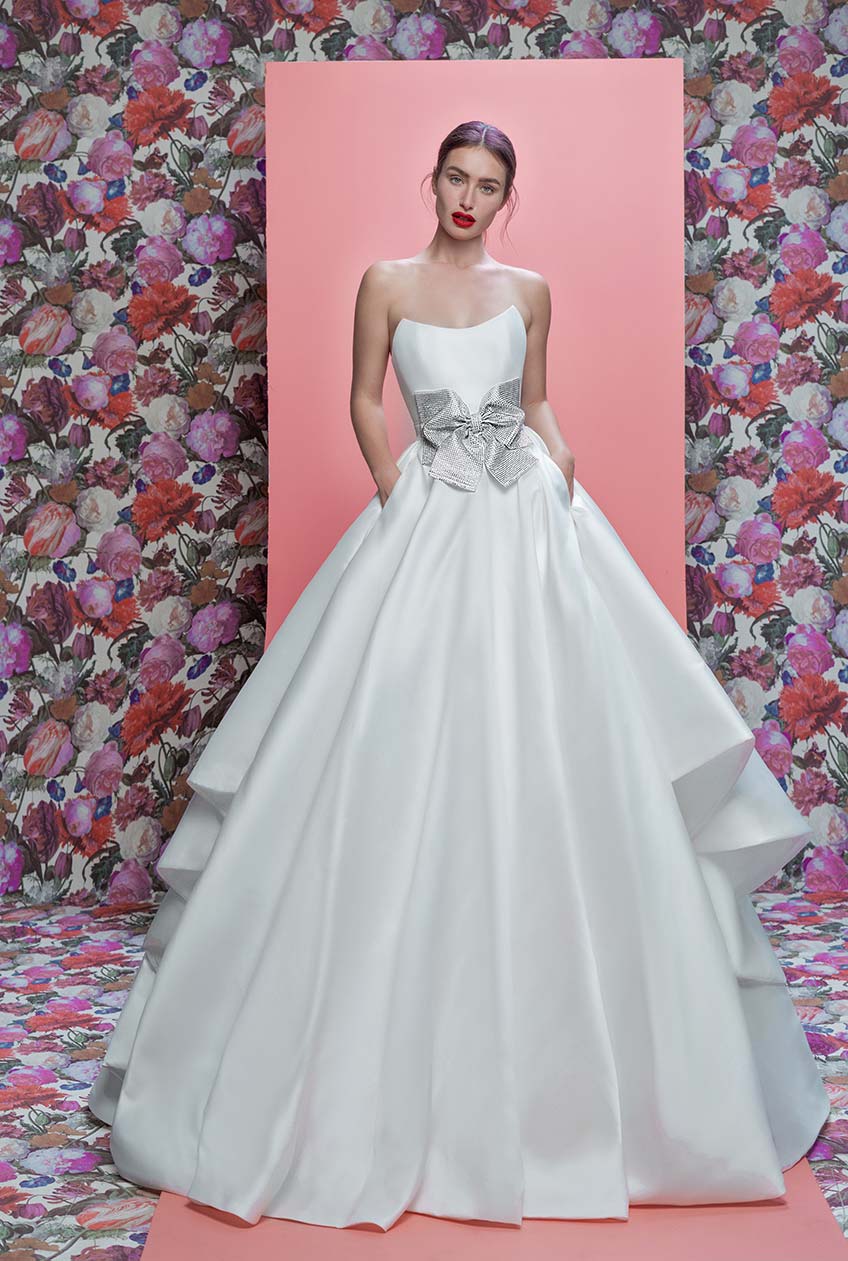 Luna  Crystal-Embellished Corset Top Champagne Wedding Gown - Amor -  Bridal Dresses - Galia Lahav